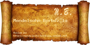 Mendelsohn Borbála névjegykártya